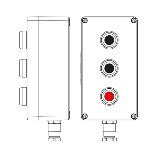 Взрывозащищенный пост управления из полиэстера CPE-P-04-(2xP1B(11)-1xP1R(11))-1xKH2MHK(C)1Ex d e IIC Т5 Gb / Ex tb IIIC T95°C Db IP6 | код 2231.041.22.120M | DKC