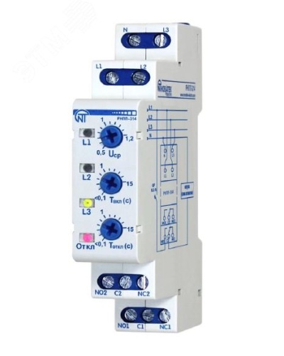 Реле напряжения трехфазное РНПП-314 одномодульное АВП | код 3425600314 | Новатек-Электро
