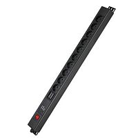 Блок распределения питания (PDU) 0U, 16A с выключателем, защитой и индикацией, Вых:10 Sсhuko, Вх: Schuko | код R5VSH10SWOPAM | DKC