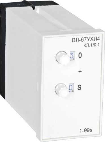 Реле времени ВЛ-67 УХЛ4 24В 1-99мин задержка на откл. ток контактов исполнит. реле 4А 1НО+1НЗ Реле и Автоматика A8011-76912363
