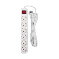 Удлинитель STANDARD 6 гнезд, 5м, 3х1,0мм?, с/з, с выключателем, белый REXANT | код 13-4048 | REXANT