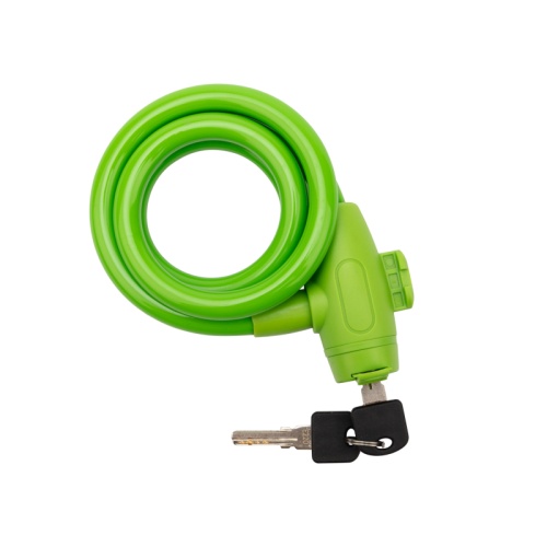 Тросовый замок взломостойкий для велосипедов и колясок с ключом 100 см зеленый | код 79-0303 | ЧЕТЫРЕ СЕЗОНА
