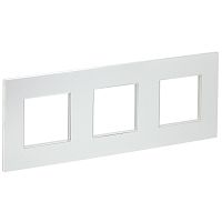 SKANDY Рамка 3-мест. SK-F33S металл сереб. IEK | код SK-M32-M-K23 | IEK