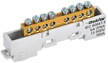 TEKFOR Шина L фаза неизолированная на универсальном держателе 6х9-8-Ср IEK | код TF-NN10-08-DL-K03 | IEK