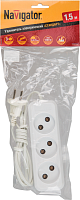 Удлинитель бытовой 3 розетки шнур 5м без заземления | код 71450 | Navigator Group