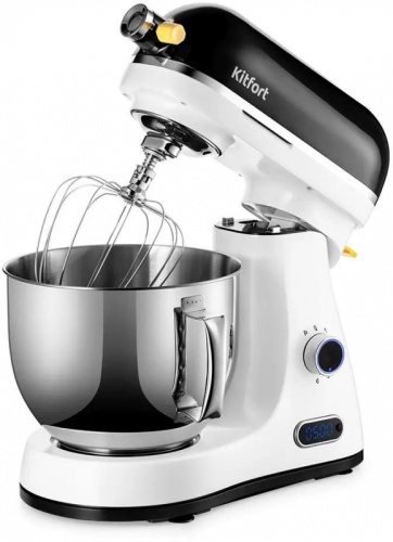 Миксер планетарный Kitfort КТ-3437 1600Вт белый/черный | код 2029664 | KITFORT