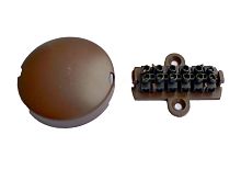 Коробка коммутационная УК-2П на 6 контактов клеммная колодка коричневый корпус | код УК-2П 6 конт клемм коричневая | Комплектстройсервис