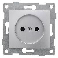 Розетка 1-м СП Bravo 16А 250В без заземл. защ. шторки механизм серебр. | код С10Р2-004 | GUSI
