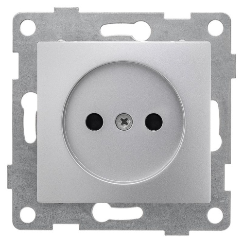 Розетка 1-м СП Bravo 16А 250В без заземл. защ. шторки механизм серебр. | код С10Р2-004 | GUSI Розетка 1-м СП Bravo 16А 250В без заземл. защ. шторки механизм серебр. | код С10Р2-004 | GUSI