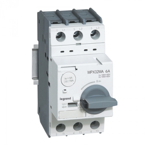 Автоматический выключатель для защиты электродвигателя MPX3 32MA 6A 100kA | код 417348 | Legrand 