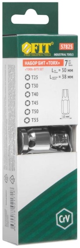 Набор бит ''TORX'' 7 шт CrV | код 57825 | FIT фото 3 Набор бит ''TORX'' 7 шт CrV | код 57825 | FIT фото 3