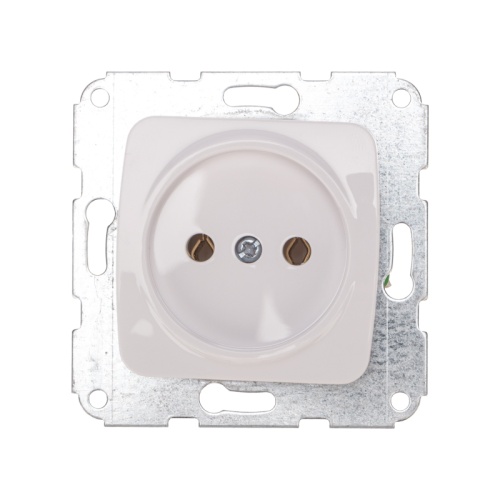 DEA Розетка 1-ая керамика б/з с/у 10А мех. Бел KRANZ | код KR-78-0214 | KRANZ