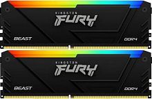 Память DDR4 2x8GB 3200MHz Kingston KF432C16BB2AK2/16 Fury Beast RGB RTL Gaming PC4-25600 CL16 DIMM 288-pin 1.35В kit dual rank с радиатором Ret | код 2000674 | Kingston