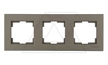 Rita - Рамка 3 поста, горизонтальный монтаж, дымчатый | код 2220-800-1395 | Mutlusan