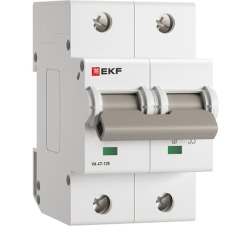 Автоматический выключатель ВА 47-125 2P 20А (D) 15кА PROXIMA EKF | код mcb47125-2-20D | EKF