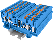TP2.5-4L/R-BU Клемма TP 2-2 проходная со встроенным диодом, Push-in, сеч.2.5мм2, син., шт | код TP2.5-4L/R-BU | SUPU
