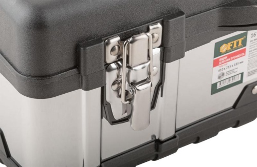 Ящик для инструмента пластиковый 16'' ( 410х215х185 мм ) замки и стенки нерж. сталь | код 65594 | FIT фото 7 Ящик для инструмента пластиковый 16'' ( 410х215х185 мм ) замки и стенки нерж. сталь | код 65594 | FIT фото 7