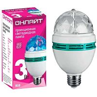 Лампа светодиодная 61 120 OLL-DISCO-3-230-RGB-E27 3Вт | Код. 61120 | ОНЛАЙТ