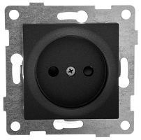 Розетка 1-м СП Ugra 16А 250В без заземл. защ. шторки механизм графит | код С11Р2-010 | GUSI