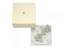 Коробка разветвительная с клеммником 56x56x28 мм ОП слоновая кость | 88шт. | Hegel | код КРК2701 02 | HEGEL