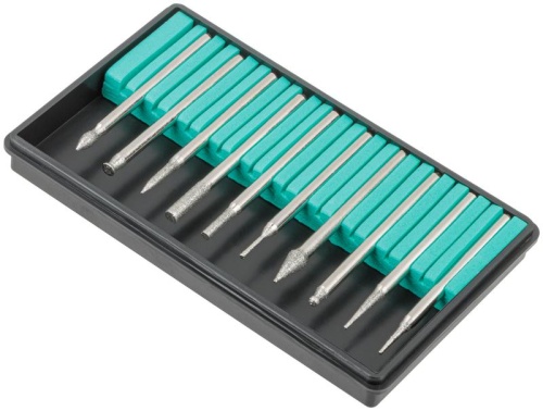 Шарошки, усиленная сталь с алмазным напылением, штифт диаметр 3 мм, 10 шт | код 36484 | FIT фото 2