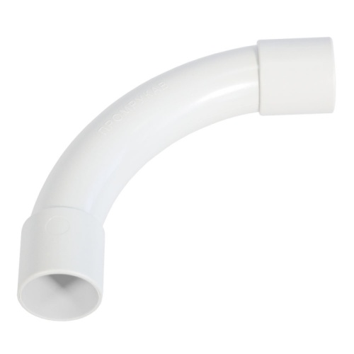 Соединитель угловой белый d32 мм (5шт/125шт уп/кор) Промрукав | код PR13.0468 | ПРОМРУКАВ