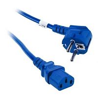 Шнур питания C13-Schuko угловая, 3х0.75, 220В, 10А, синий, 10 метров | код LAN-PP13/SHA-10-BL | LANMASTER
