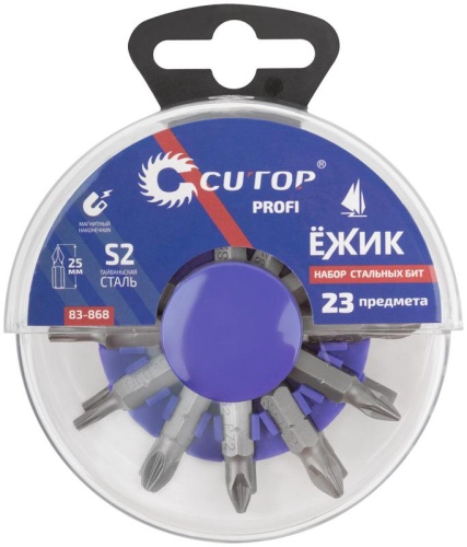 Набор бит в пластиковом боксе ''Ёжик'', profi, 23 предмета | код 83-868 | FIT фото 3