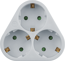 Разветвитель 3-м с заземл. 10А IP20 94 693 NAD-S-3E-WH треугольн. Navigator 94693