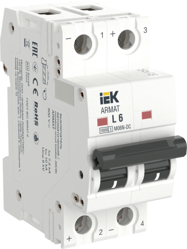 ARMAT Авт. выкл. M06N-DC 2P L 6А IEK | код AR-M06N-2-L006DC | IEK