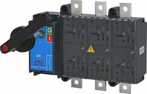 Разъединитель нагрузки с рукояткой на корпусе LA4/R 630А 3Р | код 004662134 | ETI