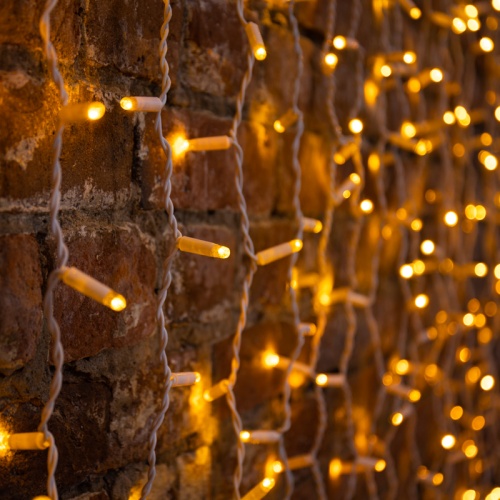 Гирлянда Светодиодный Дождь 2х1,5м, постоянное свечение, белый провод, 230 В, диоды ЖЁЛТЫЕ | код 235-111 | NEON-NIGHT