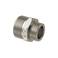 Ниппель переходной латунь наружн. резьба 1х1/2дюйм никель (инд. упак.) | код 34911 | RTP