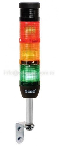 Сигнальная колонна 50 мм, красная, зеленая,желтая, 24 В, светодиод LED, зуммер, алюм.настенное соед | код IK53L024ZD01 | EMAS
