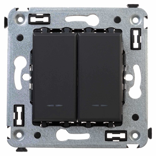 Переключатель 2-кл. СП Avanti "Черный матовый" | код. 4412114 | DKC