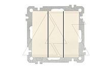 21 - Выключатель трехклавишный, пруж. зажимы, сл.кость | код 2100-409-0102 | Mutlusan