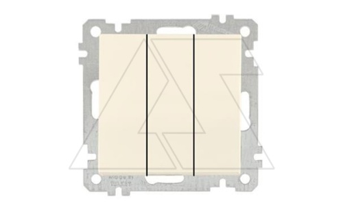 21 - Выключатель трехклавишный, пруж. зажимы, сл.кость | код 2100-409-0102 | Mutlusan 21 - Выключатель трехклавишный, пруж. зажимы, сл.кость | код 2100-409-0102 | Mutlusan