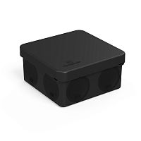 Коробка распределительная 60-0210-9005м для прямого монтажа двухкомпонентная безгалогенная (HF) черная 80х80х40 (8шт/уп) Промрукав | код 60-0210-9005м | ПРОМРУКАВ