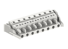 475610/050 Розетка каб., MCS, с защелкой, горизонт.,шаг 7.5мм, 10 конт., сер., шт | код 475610/050 | SUPU