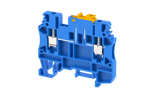 Клеммапроходная винтовая 2,5 мм2, с размыкателем, на 2 подключения, синяя DUTKD2.5-BLUE | код 1702120001 | Elmex