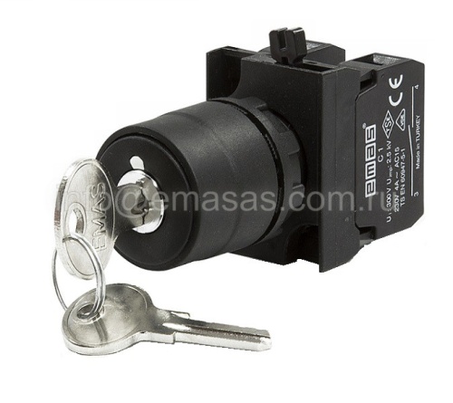 Кнопка с ключом 2-0-1 с фиксацией, ключ вынимается во всех положениях (2НО), CP101AC30 | код CP101AC30 | EMAS Кнопка с ключом 2-0-1 с фиксацией, ключ вынимается во всех положениях (2НО), CP101AC30 | код CP101AC30 | EMAS