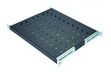 Полка стационарная 1U до 50 кг, 740 мм, для шкафов глубиной 1000 мм, регулируемые кронштейны, черный антрацит | код 60A-01-0A-09BL | Eurolan