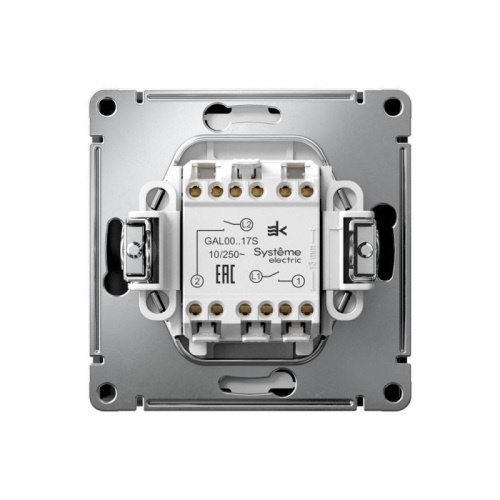 ARTGALLERY 2-клавишный ВЫКЛЮЧАТЕЛЬ КНОПОЧНЫЙ, 10АХ, механизм, быстрозажимные клеммы, КАРБОН | код GAL001017S | Systeme Electric фото 6