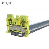 Клемма пружинная проходная 2 контакта 1,5 мм2, заземляющая | код TS1,5E | ПРОВЕНТО