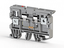 351 529, Клеммник с держ. предохр. (5х20, 5х25) с индикацией 110VDC на DIN-рейку, 6 мм.кв. (серый), ASK 2LD (110 VDC) | код 0.0.0.3.51529 | KLEMSAN