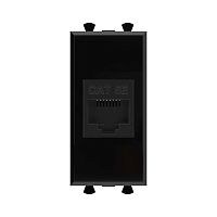 Avanti Компьютерная розетка RJ-45 без шторки модульная кат.5е Черный квадрат 1 модуль | код. 4402661 | DKC