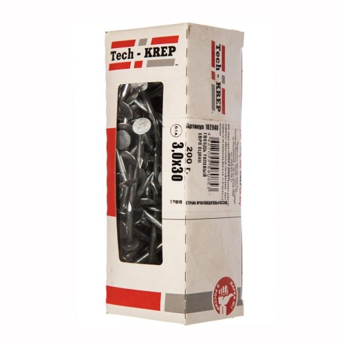 Гвоздь толевый евро 3.0х30 оцинк. (уп.0.2кг) Tech-Krep/Zitar 102040 Гвоздь толевый евро 3.0х30 оцинк. (уп.0.2кг) Tech-Krep/Zitar 102040
