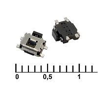 Тактовая кнопка RUICHI IT-1189UE, 4.6х3х1.4 мм, OFF-(ON), 50 мА, 12 В, 50 мОм | код 83328 | Ruichi