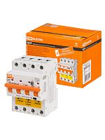 Диф.автомат АД4P 4Р С80 30-100-300мА 6кА тип АС TDM | код SQ0204-0636 | TDM