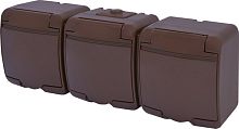 Розетка 3-я (Schuko) (коричневая крышка) (IP44/54) RHE-3s-KR | код 004668054 | ETI